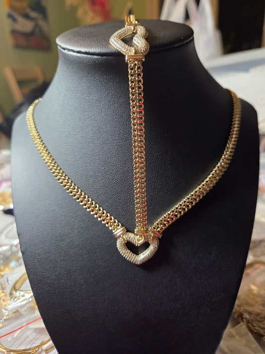 Heart-Shaped Chain Necklace