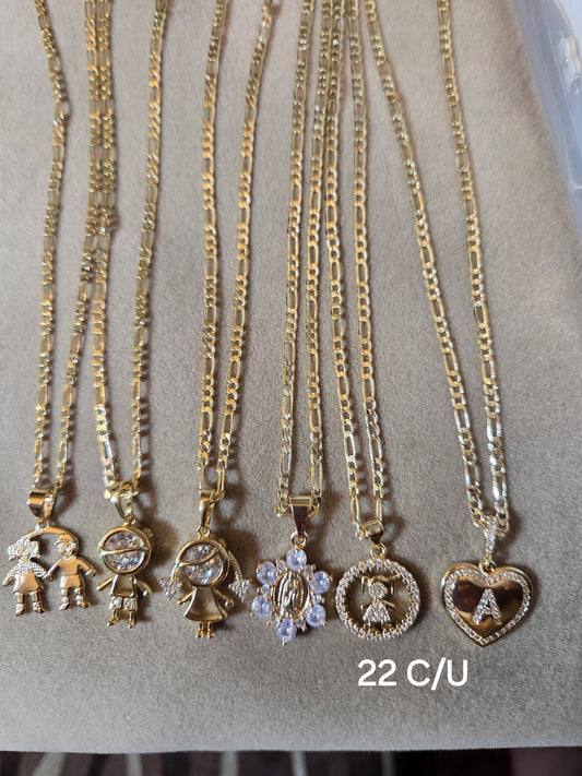 Chain Necklace with Assorted Pendants
